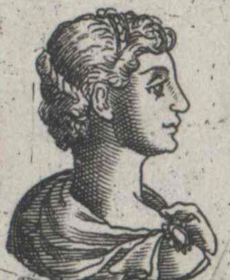 Headshot illustration of the side portrait of Empress Ariadne