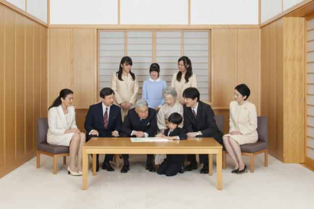 The Imperial Family of Japan around a table