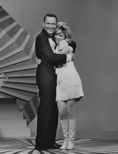 Frank and Nancy Sinatra hugging