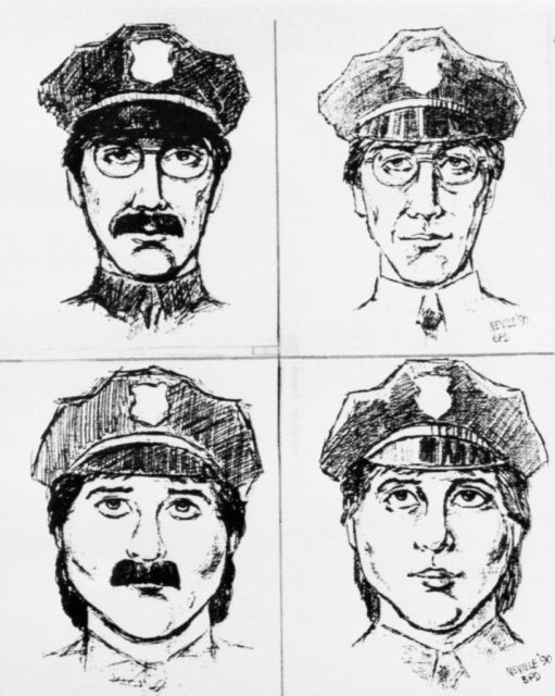 FBI sketches of the heist suspects