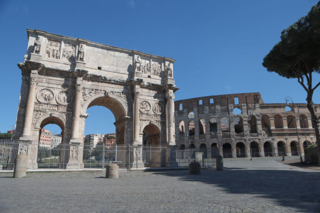The Arch of Constantine in modern day Rome, Italy.