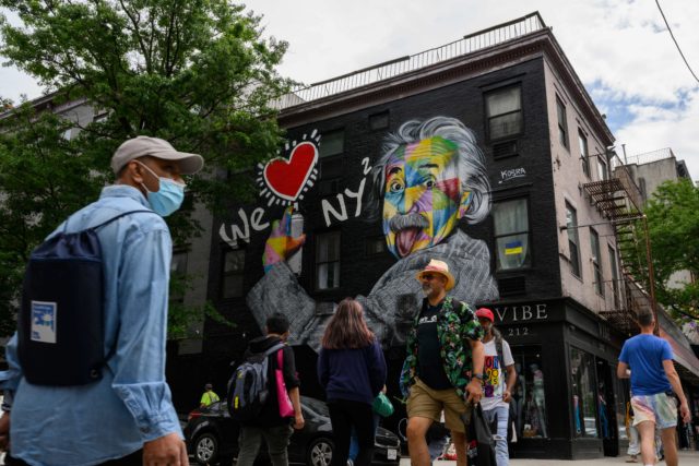 mural of Einstein in NYC