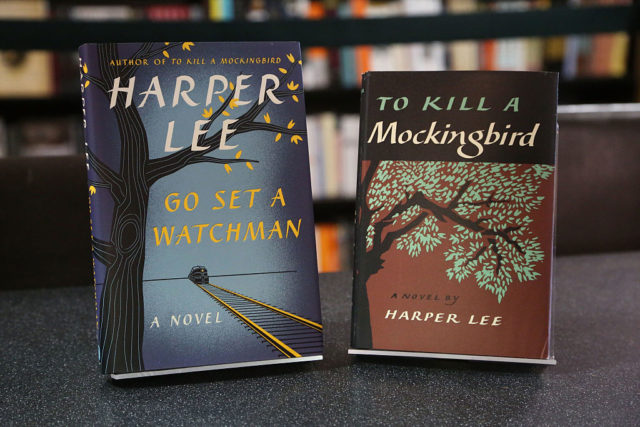 Harper Lee's books "Go Set a Watchman" and "To Kill A Mockingbird" on display
