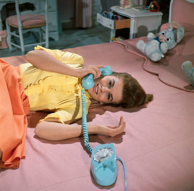 Ann-Margaret on the phone for promotional still of "Bye Bye Birdie"