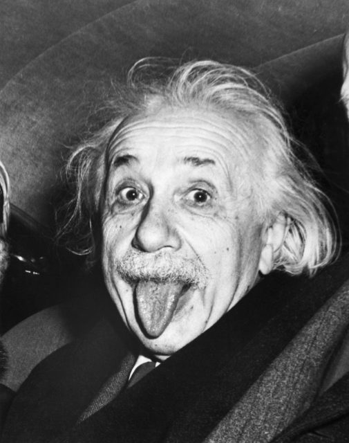 albert einstein sticking his tongue out