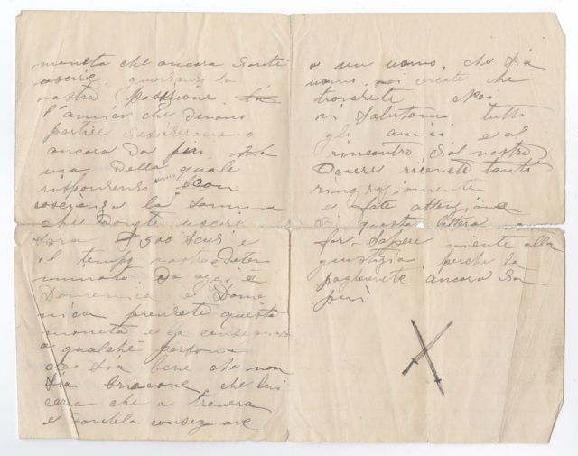 An old letter written in Italian