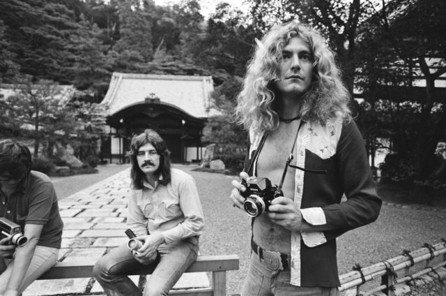 Young Robert Plant with his Led Zeppelin bandmates