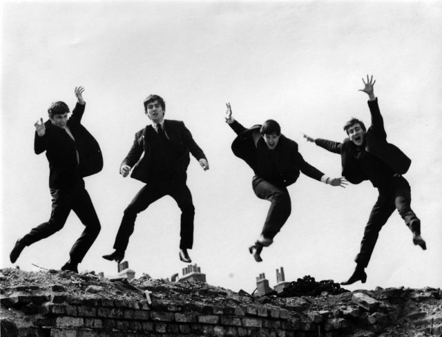The Beatles jumping
