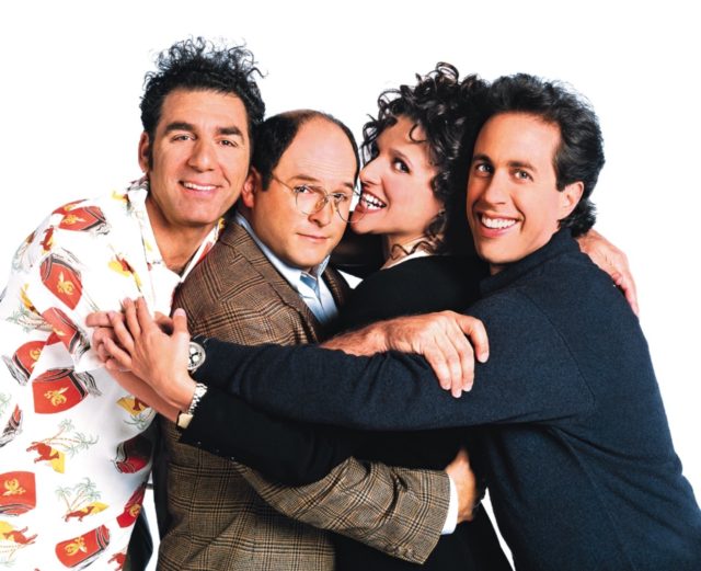 Cast of 'Seinfeld' hugging each other