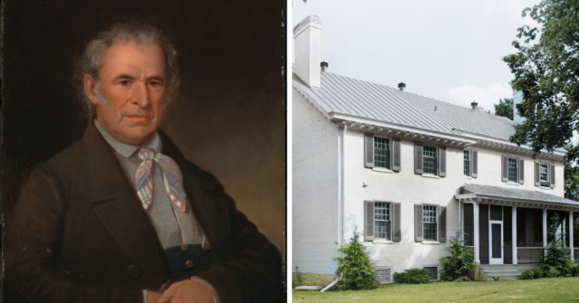 Portrait of Zachary Taylor + Exterior of Zachary Taylor's childhood home
