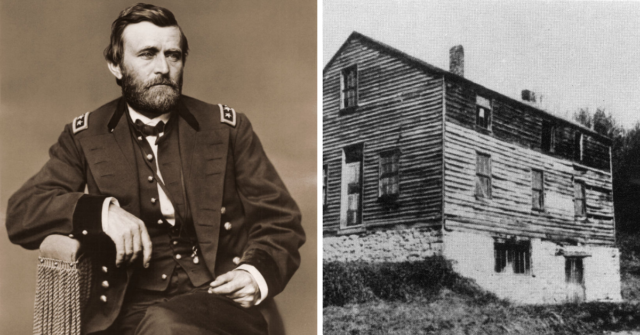 Portrait of Ulysses S. Grant + Exterior of the home where Ulysses S. Grant grew up