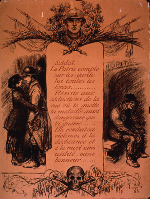 A French poster warns of the dangers of venereal disease. 