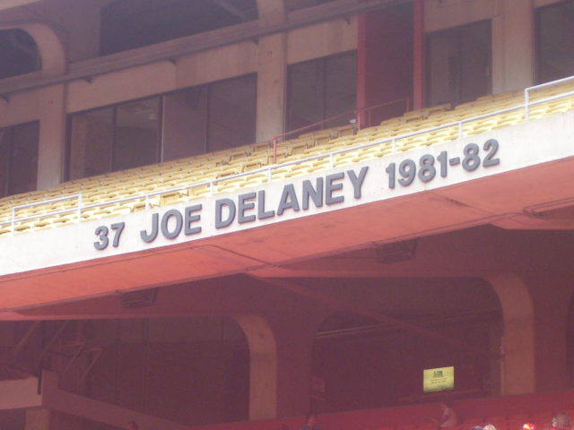 Joe Delaney's name displayed in the Ring of Honour