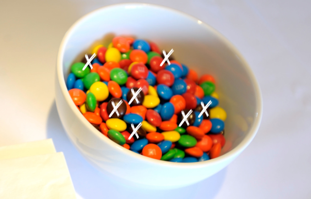 A bowl of M&Ms