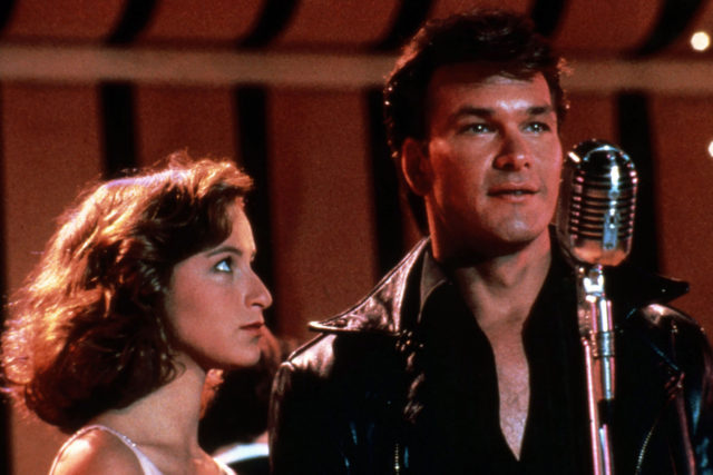 Jennifer Grey (Baby) looks at Patrick Swayze (Johnny) in 'Dirty Dancing'