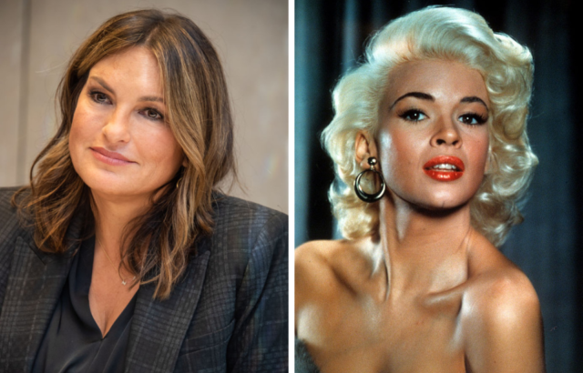 Side by side portraits of Mariska Hargitay and her mother Jayne Mansfield