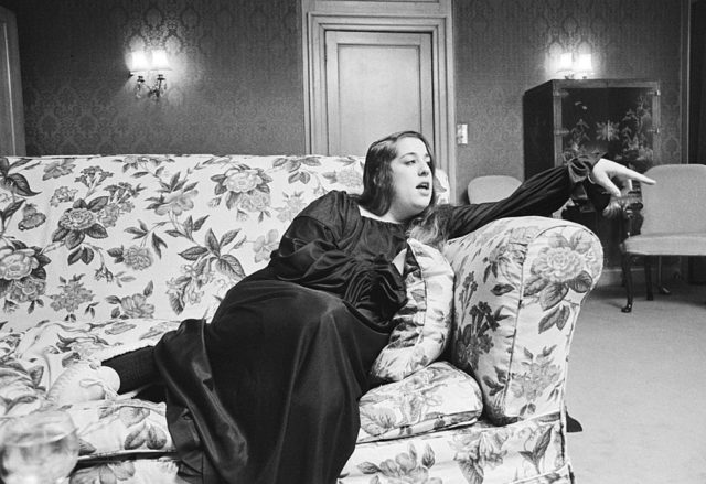 Portrait of Mama Cass on a sofa