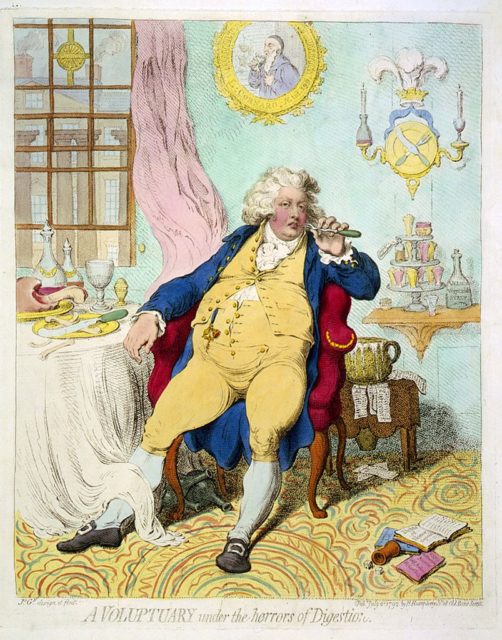 Cartoon shows obese George IV
