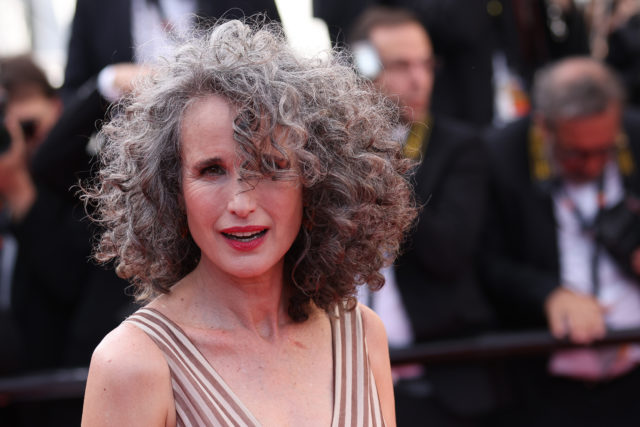 Andie MacDowell posing on a red carpet