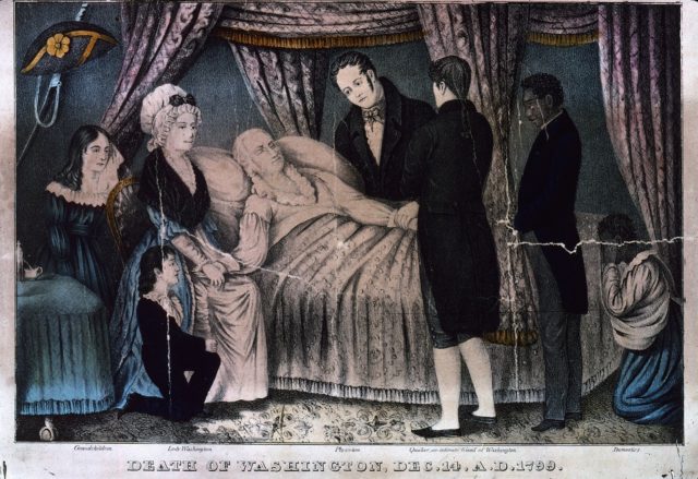 painting of George Washington on his death bed