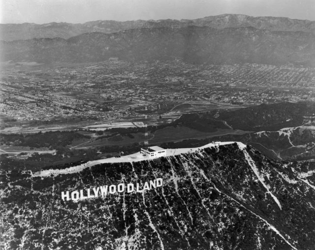 Aerial photo of Hollywood Hills