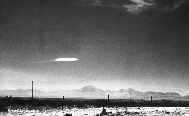 A UFO flying over New Mexico