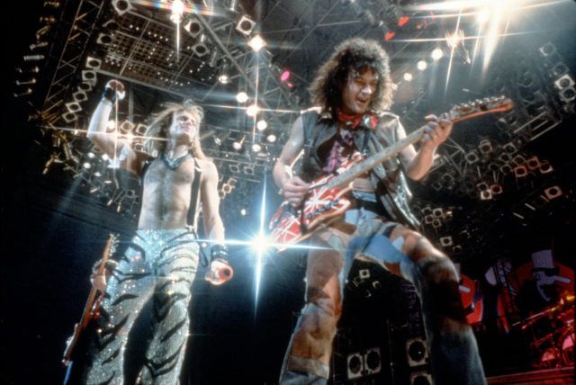 Van Halen on stage performing