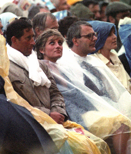 Diana at Hyde Park watching Pavarotti in the Park in 1991