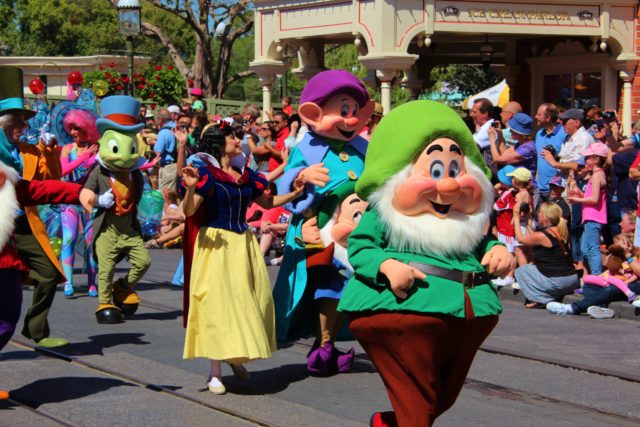 Characters during a parade