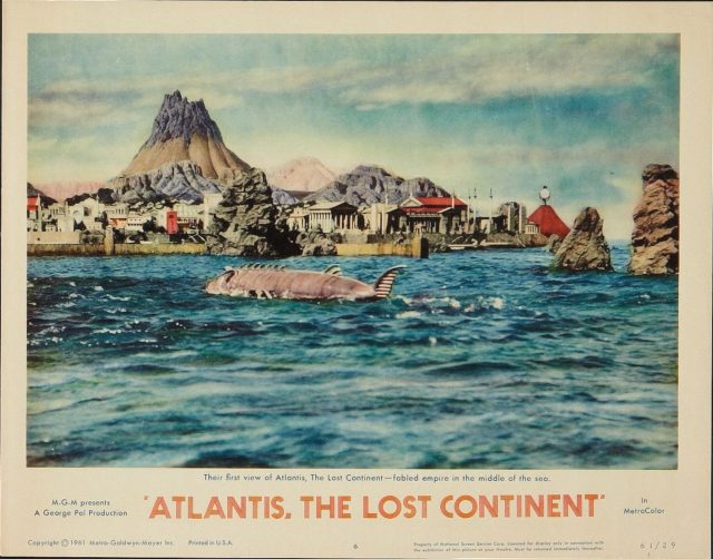 A still from the film Atlantis, The Lost Continent shows the lost city