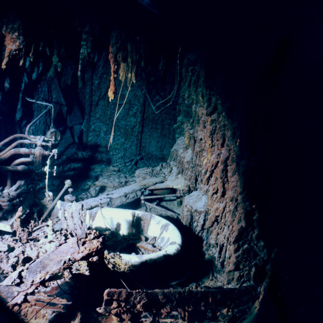 Bathtub in the wreck of the RMS Titanic