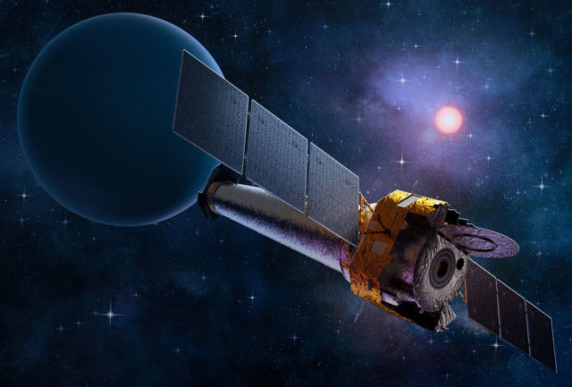 Illustration of the Chandra X-ray Observatory space telescope in space