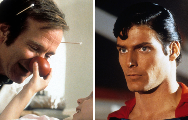 Robin Williams in 'Patch Adams' and Christopher Reeve in 'Superman'