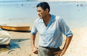 Gregory Peck on a beach