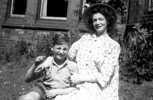 John Lennon as a young boy with her mother Julia Lennon. 