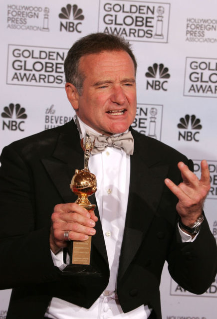 Robin Williams accepting an award