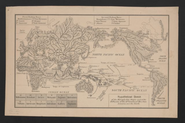 A map of the earth which features Lemuria