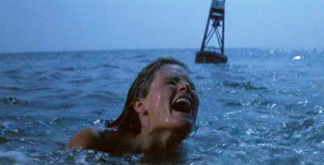 Chrissie Watkins (Susan Backlinie) cries out for help in the water
