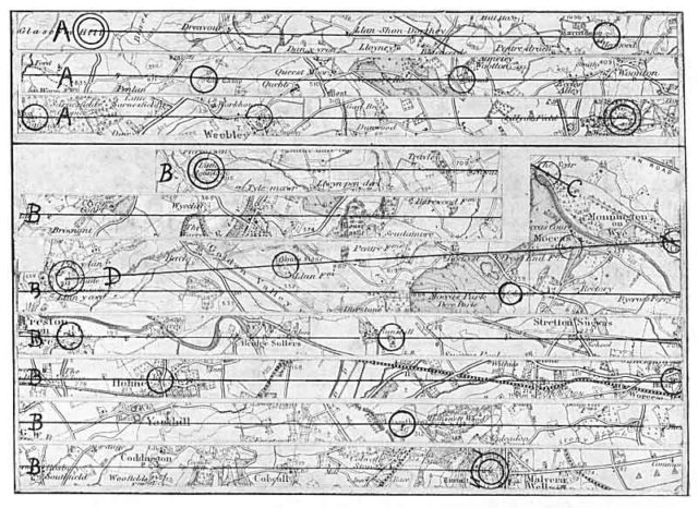 Hand drawn map of ley lines.