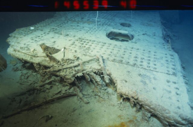 Wreck of the RMS Titanic on the ocean floor