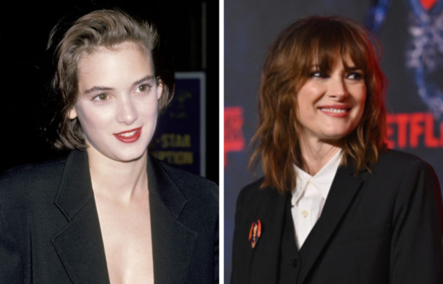 Winona Ryder in 1989 and 2022