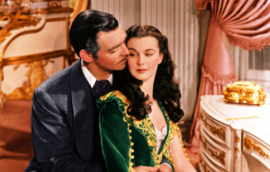 Clark Gable and Vivien Leigh as Rhett Butler and Scarlett O'Hara in 'Gone with the Wind'