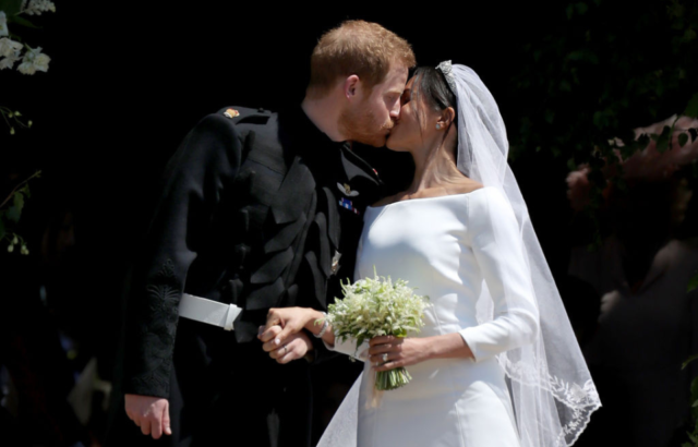 Prince Harry and Meghan Markle on their wedding day