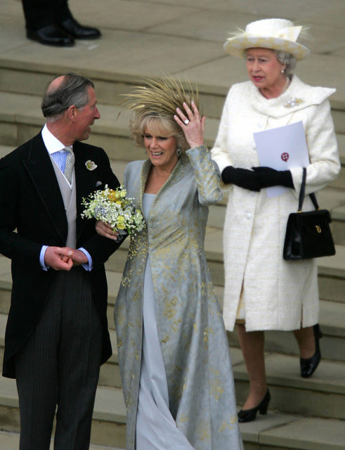 Princes Charles, his wife Camilla, and the Queen