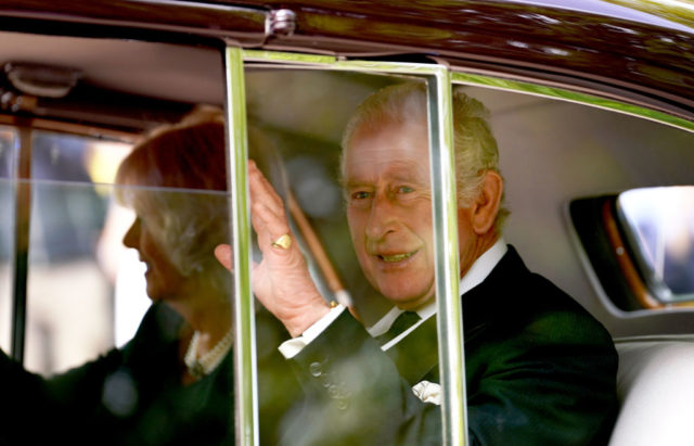 King Charles III and Queen Consort Camilla leave Clarence House