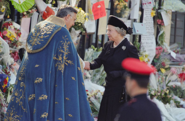 The Queen at Princess Diana's funeral