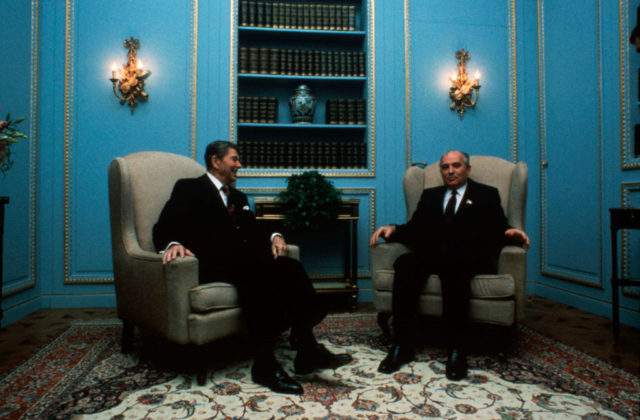 Ronald Reagan and Mikhail Gorbachev at the Geneva Summit