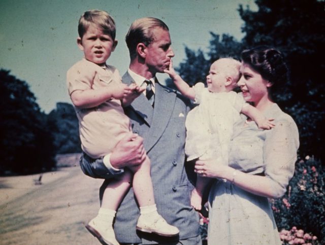 Princess Elizabeth and Prince Philip with their two children