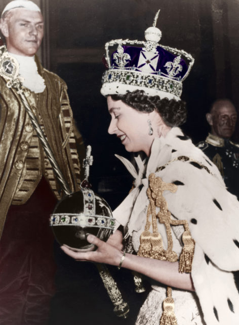Queen Elizabeth II at her coronation