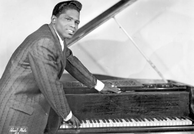 James Brown at a piano